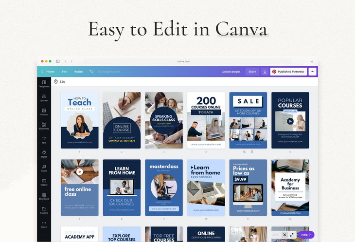 Course Pinterest Template