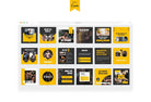 97 Done-for-You Black and Yellow Fitness Instagram Posts Canva Templates