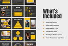 97 Done-for-You Black and Yellow Fitness Instagram Posts Canva Templates