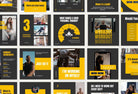 97 Done-for-You Black and Yellow Fitness Instagram Posts Canva Templates