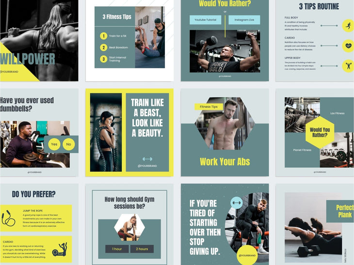 97 Done-for-You Template Fitness Canva Bundle