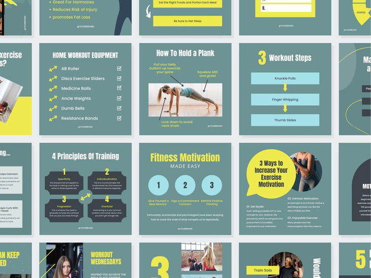 97 Done-for-You Template Fitness Canva Bundle