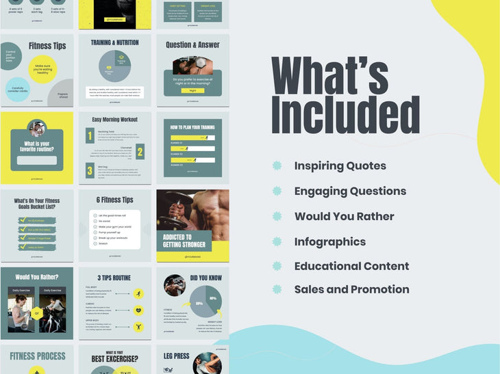97 Done-for-You Template Fitness Canva Bundle