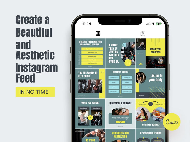 97 Done-for-You Template Fitness Canva Bundle