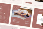 97 Yoga Social Media Canva Templates Bundle Rose