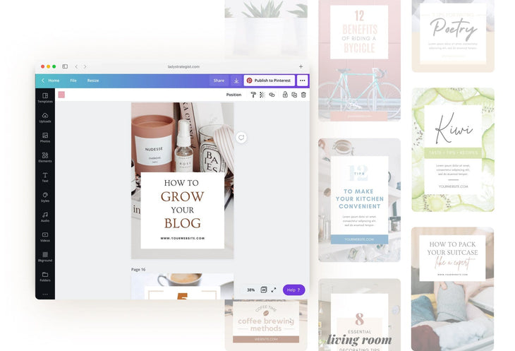 70 Minimalist Pinterest Templates for Canva