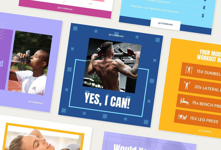 97 Done-for-You Trend Fitness Instagram Posts Canva Templates