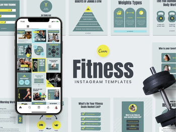 97 Done-for-You Template Fitness Canva Bundle