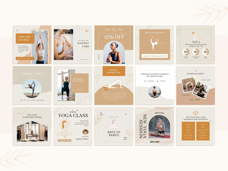 Yoga Canva Templates Bundle