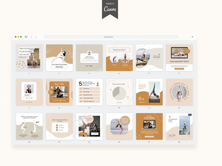 Yoga Canva Templates Bundle